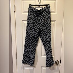 Cuddl Duds Black and Gray Checkered Kids Pajama Bottoms